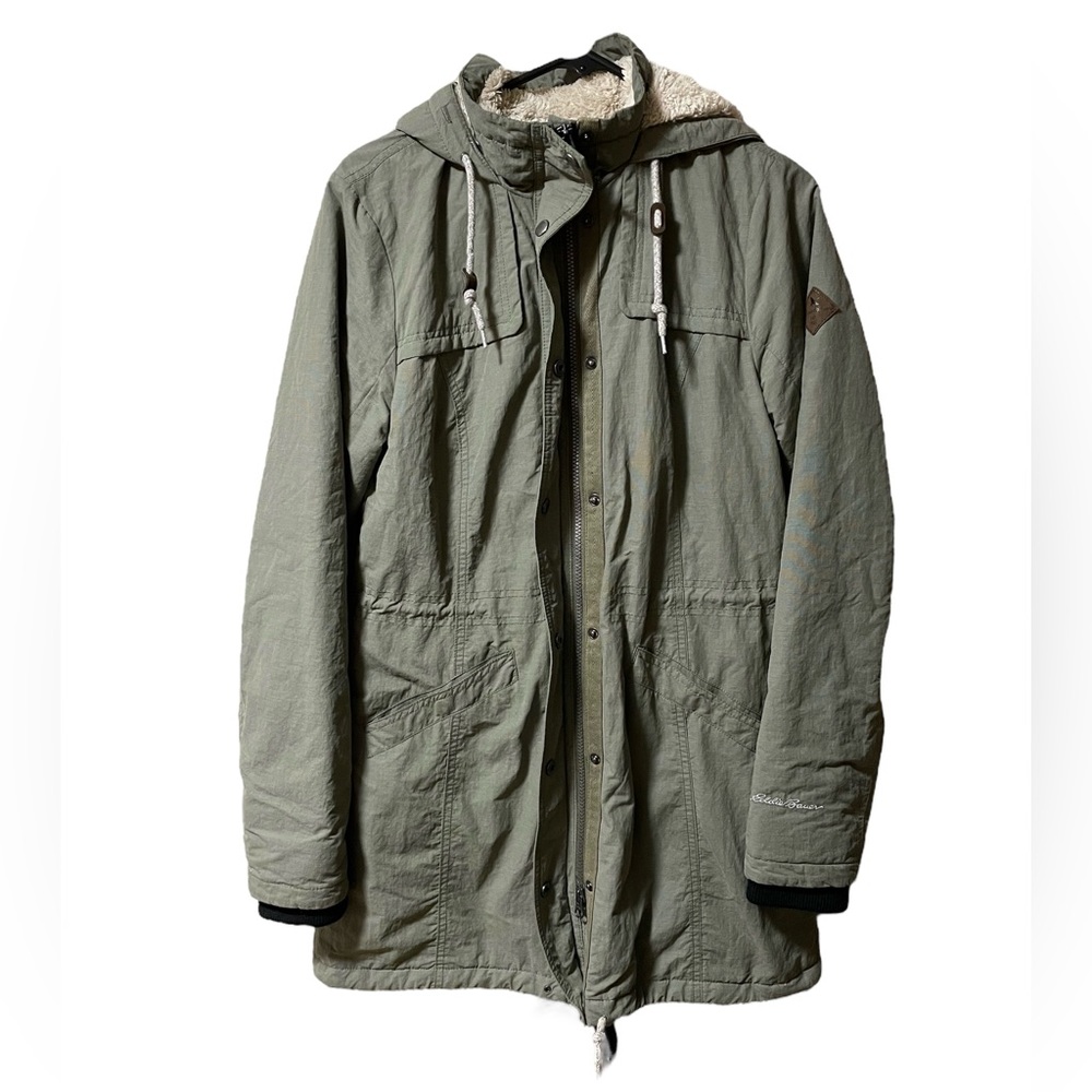 Women's Olive Green Hooded Parka Jacket